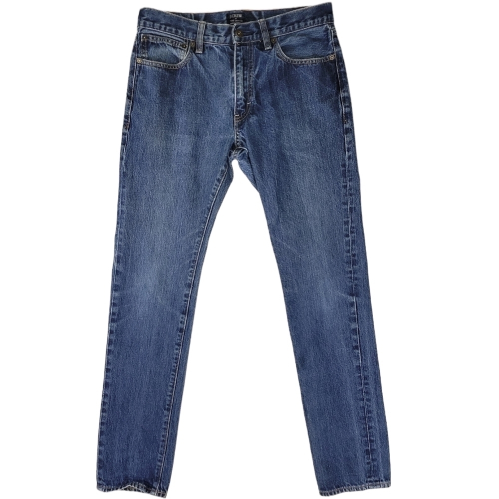 J. Crew Factory Mens The Driggs Med‎ Wash Straight Leg Jeans Size 30x32